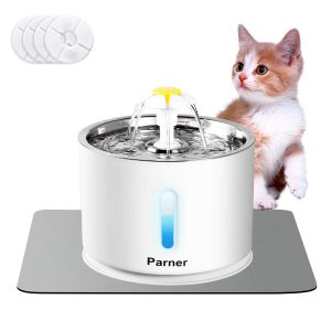 Stainless Steel Flower Design Cat Water Fountain from Parner